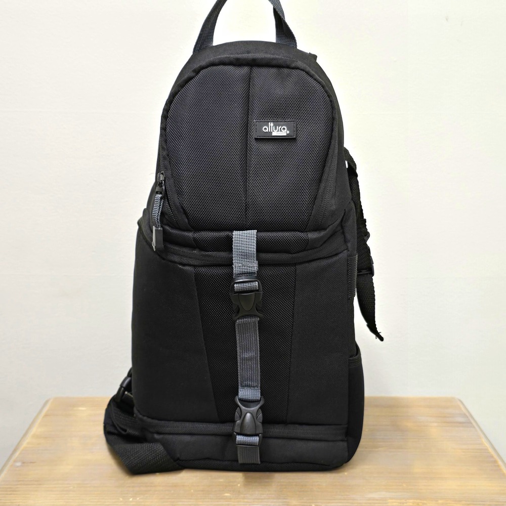 Altura Photo Padded Camera Backpack w/ Dividers, Black w/ Purple Interior